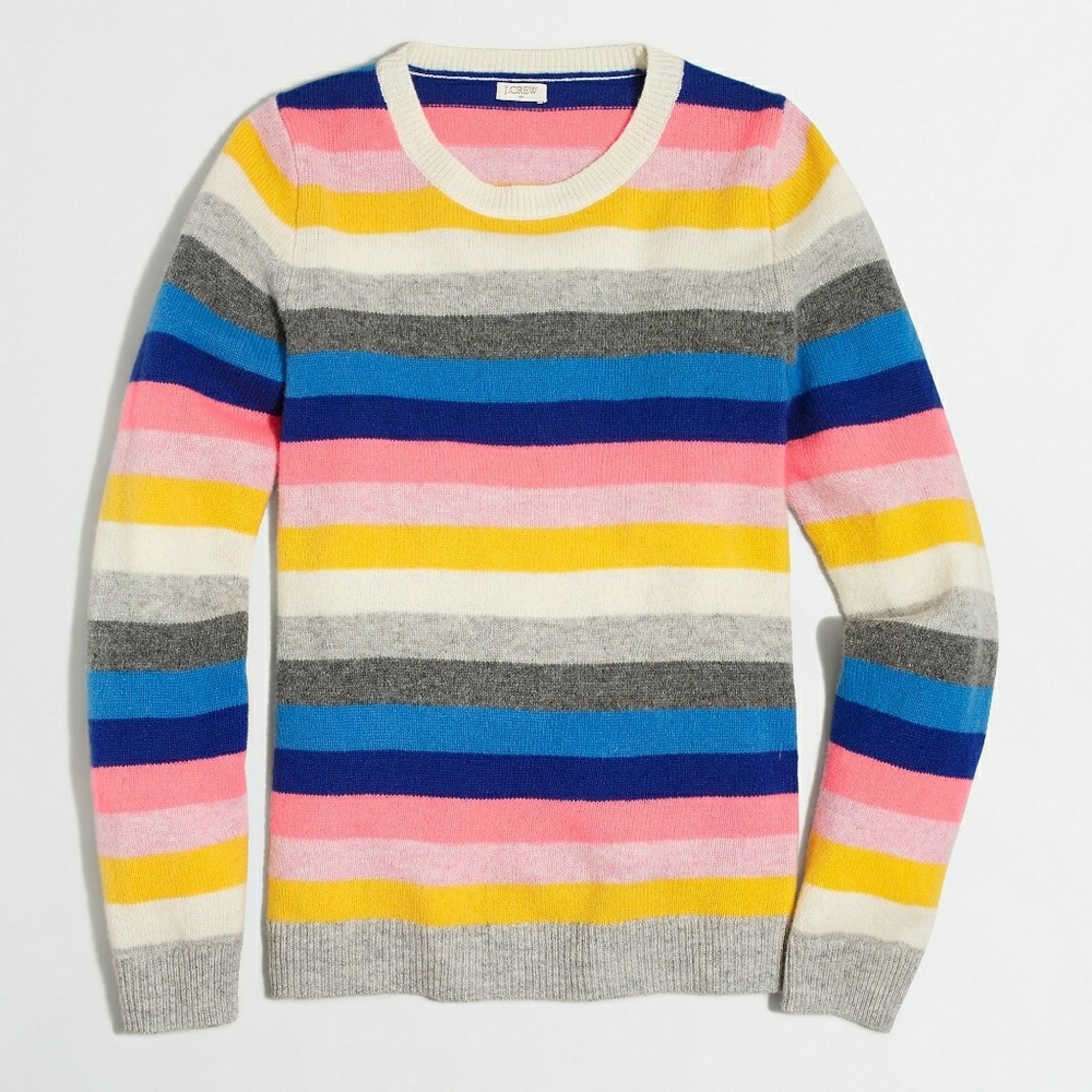 J.Crew Striped Teddie Sweater